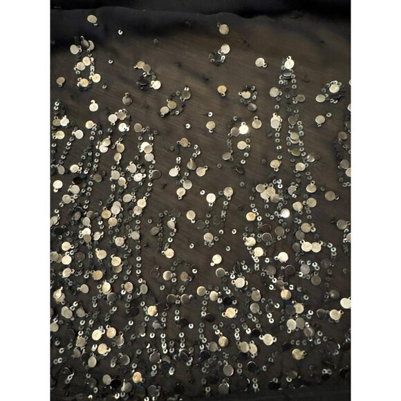 Eileen Fisher Dancing Sequin Silk Top Size 3X Black Sheer Mesh Dolman Sleeve NWT - Picture 2 of 7